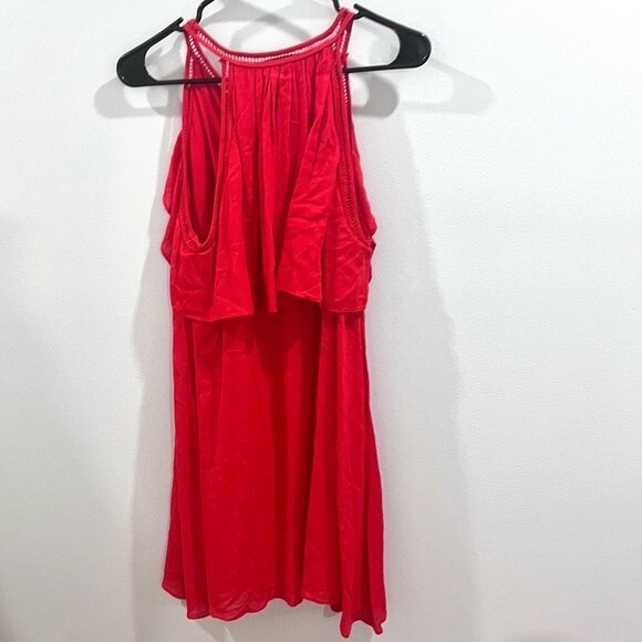 Hyfve red lace up ruffle dress size large - Picture 3 of 6